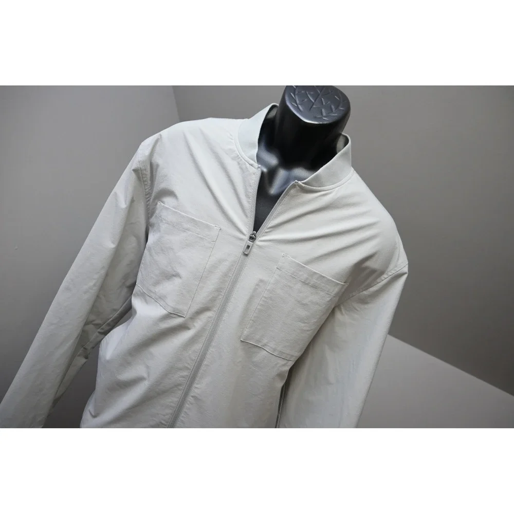 VRST Bomber‎ Jacket Mens Large Grey Stretch Full Zip Lightweight Excellent